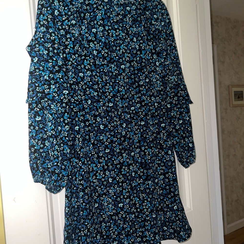 Floral Blue and Black Dress